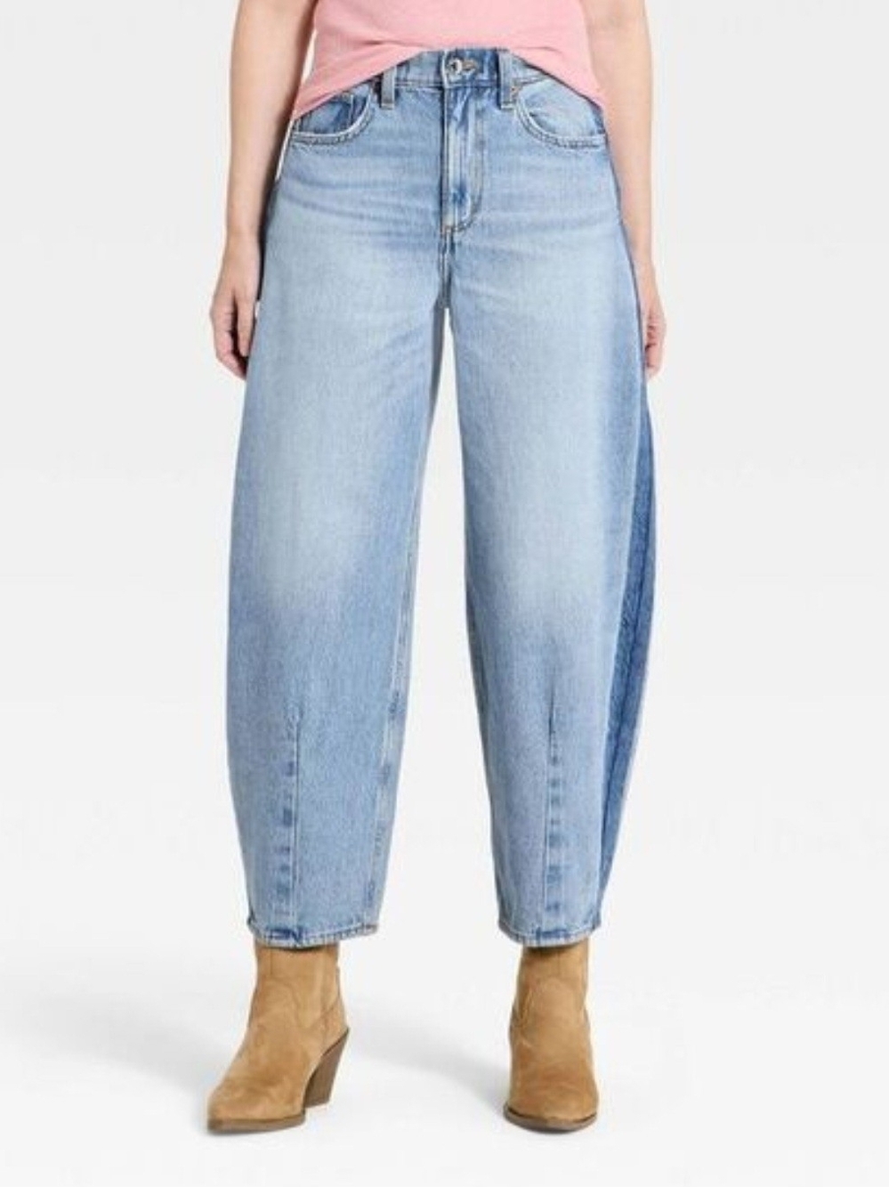 Universal Thread Light Blue Two-Tone Barrel Jeans